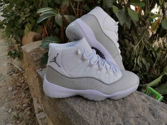 Air Jordan 11 Retro White Metallic Silver Men's Women's Shoes-23 (image for) Air Jordan 11 Retro White Metallic Silver Men's Women's Shoes-23